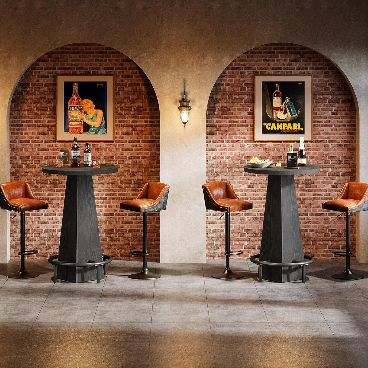 Tribesigns Bistro Pub Table, 37.4" High Round Bar Table for Small Bars | E0 Engineered Wood, High Top, gallery view 12