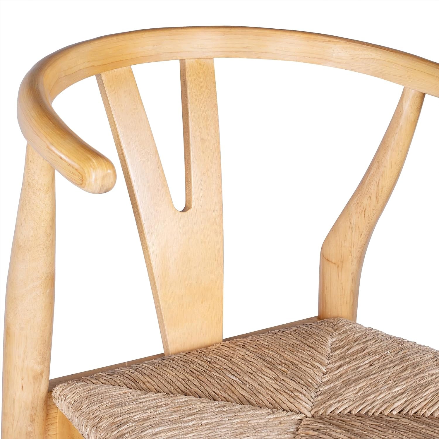 Tight crop of the top backrail and the inner join where the central splat meets the seat frame