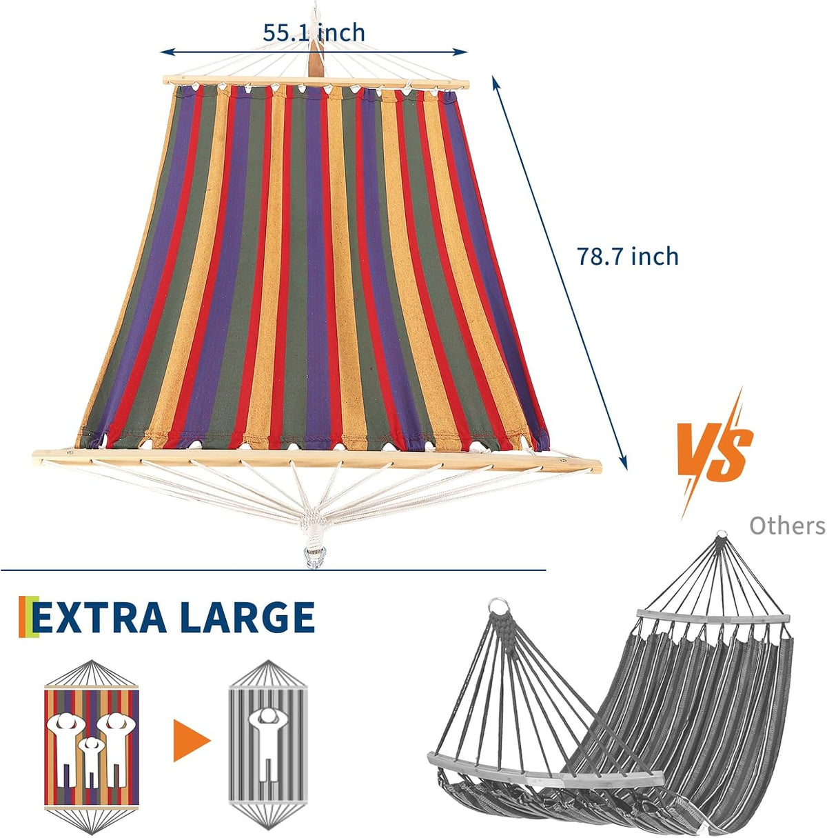 Four-panel display showing the wooden curved stand on beach settings with different hammock types