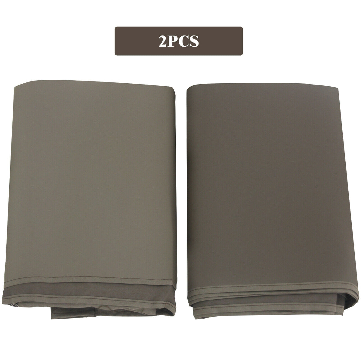 Two folded gray-brown fabric panels shown side by side on a white background.