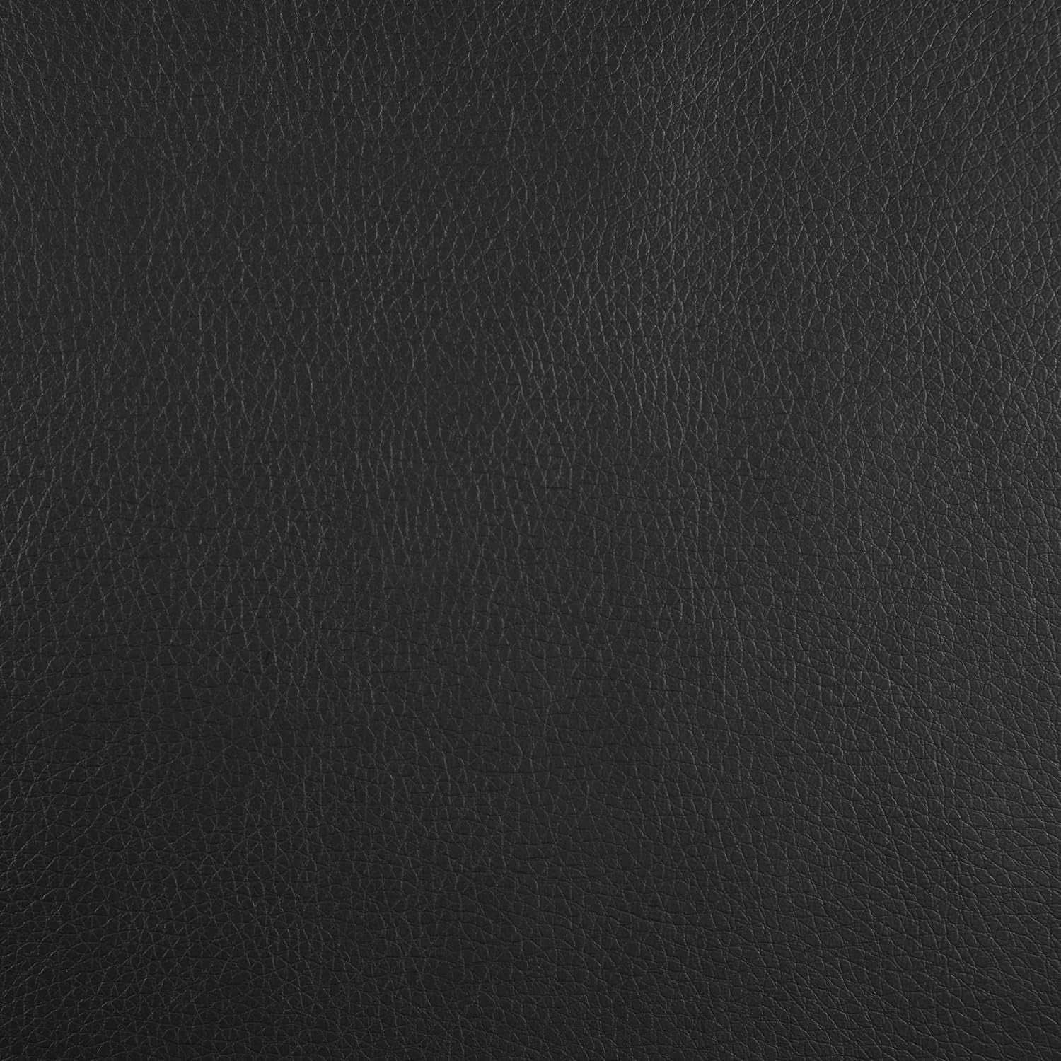 Close-up of black faux leather texture with fine pebble grain.