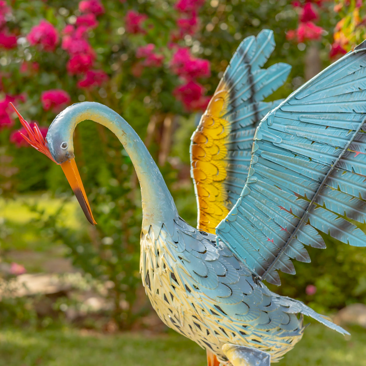 Set of 2 Small Iron Dancing Cranes