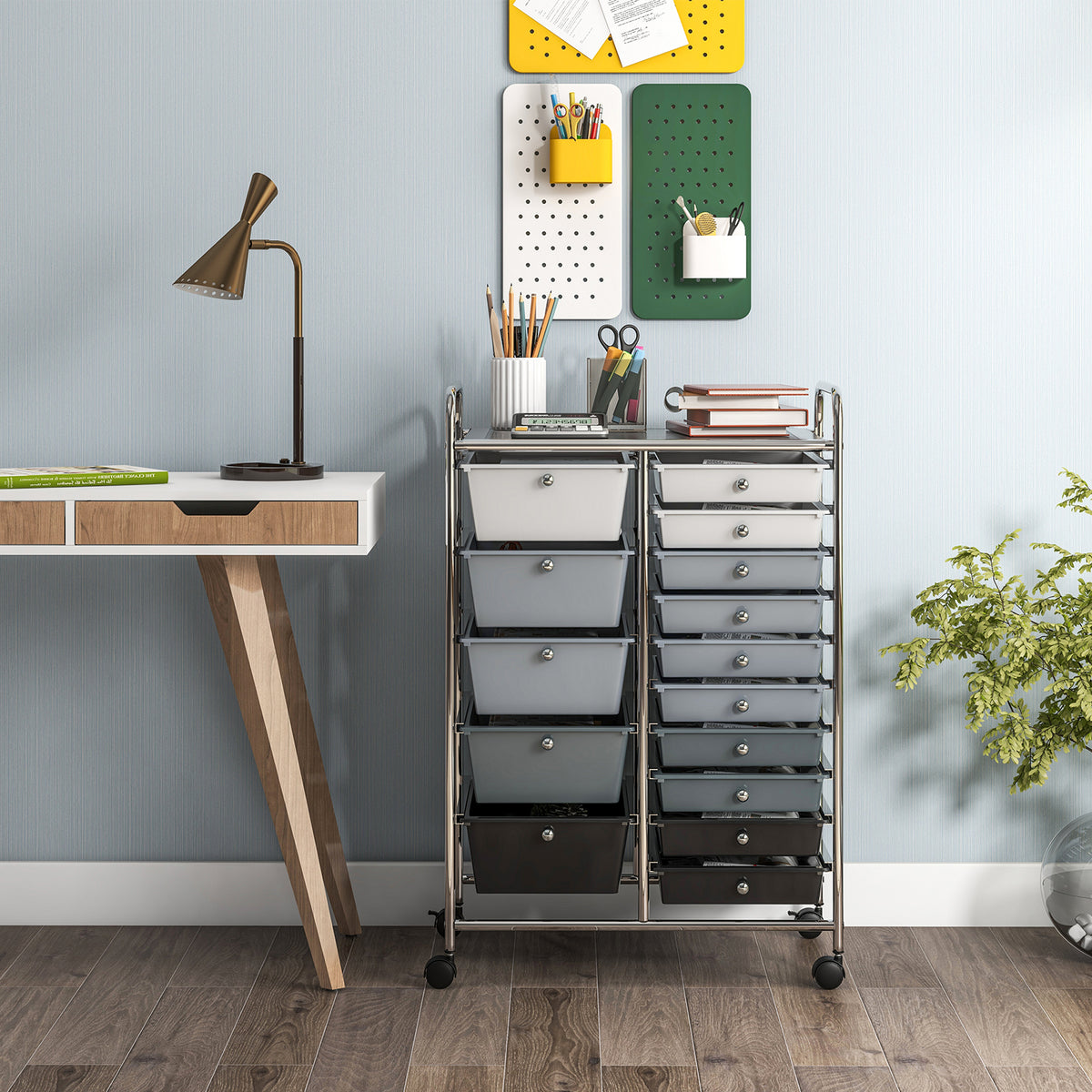 15-Drawer Rolling Storage Cart Organizer