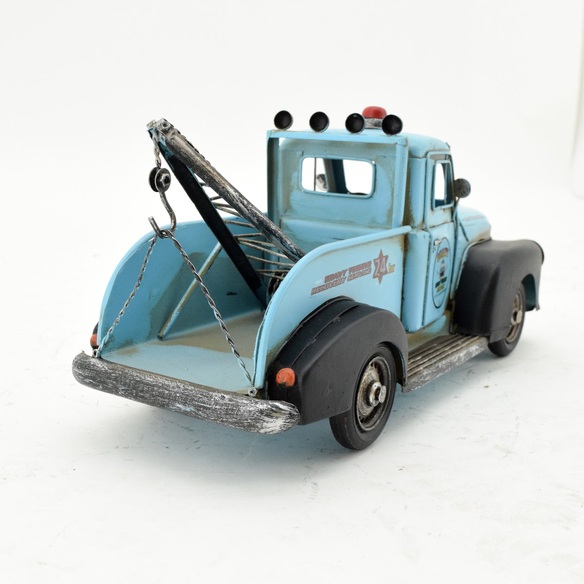 Vintage Iron Tow Truck in Yellowith Red