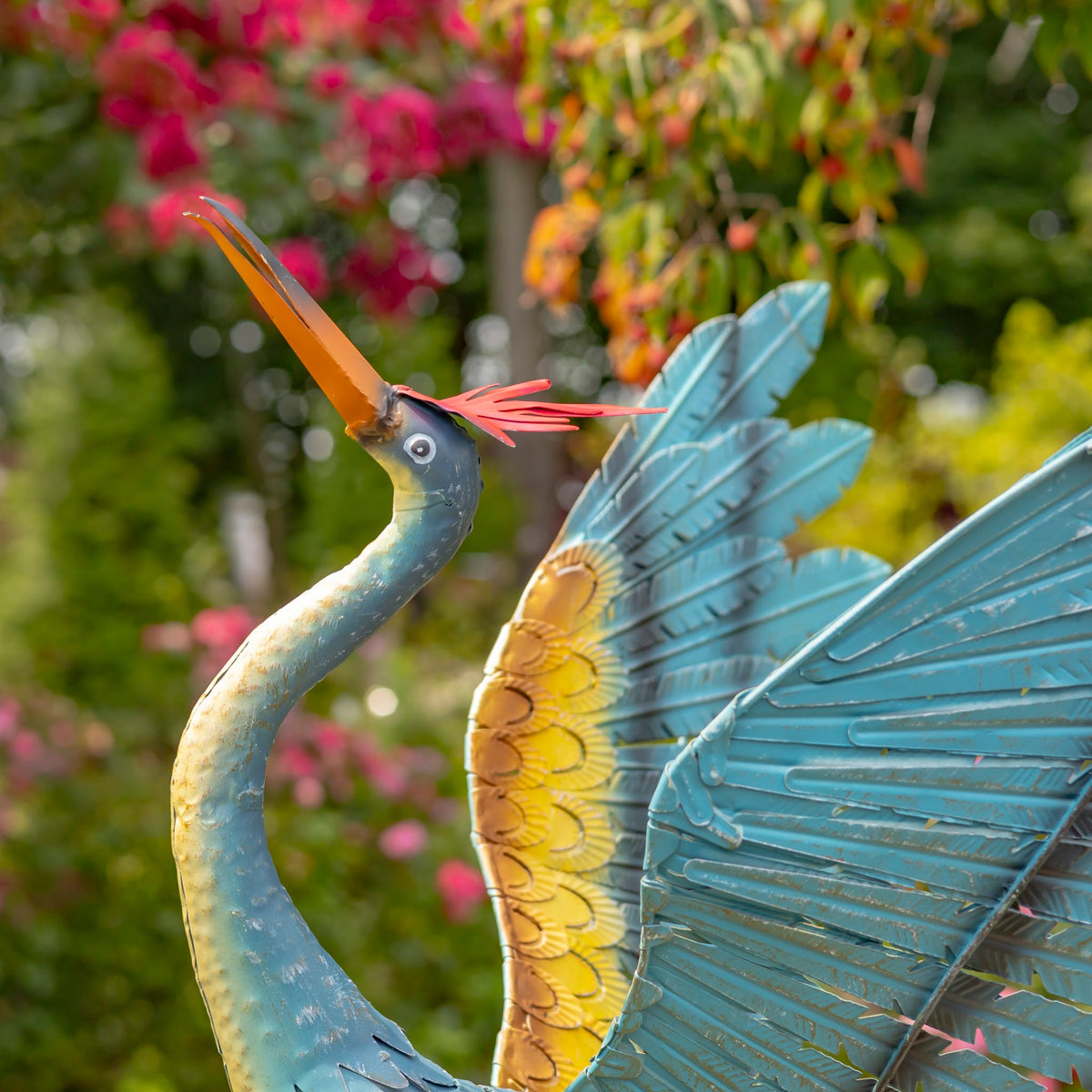 Set of 2 Small Iron Dancing Cranes