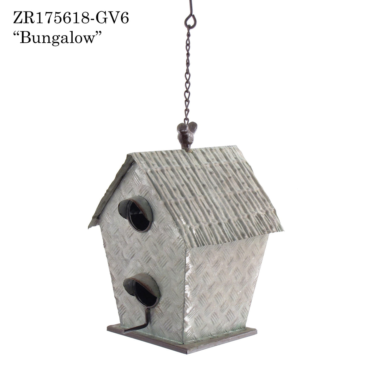 Hanging Galvanized Birdhouse "Bunglaow"