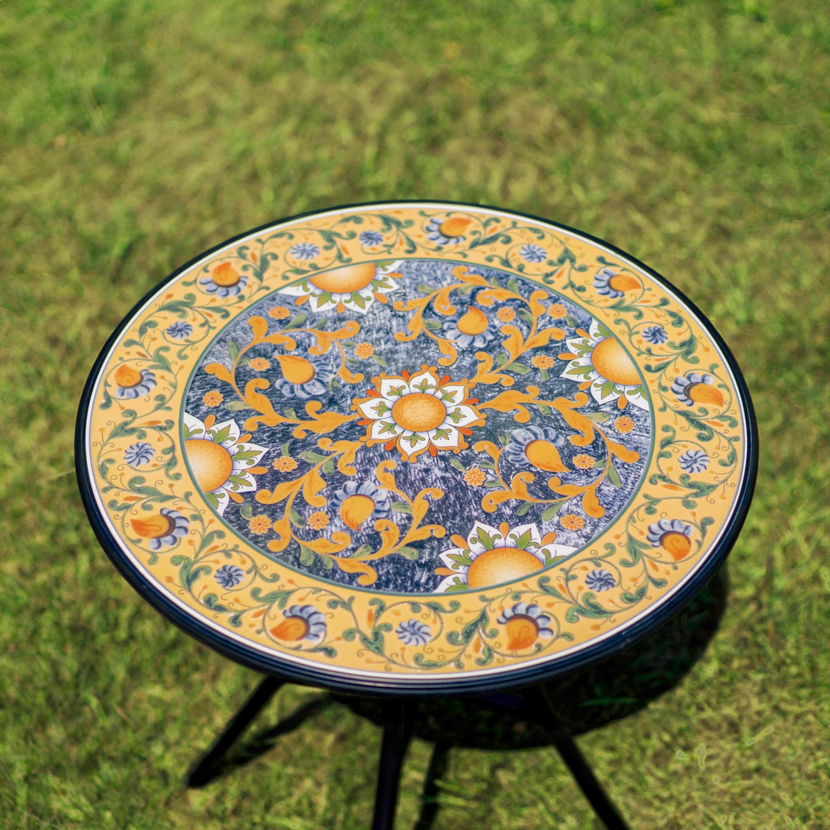 "Newport" Three Piece Mosaic Bistro Set - Gold, Blue & Orange