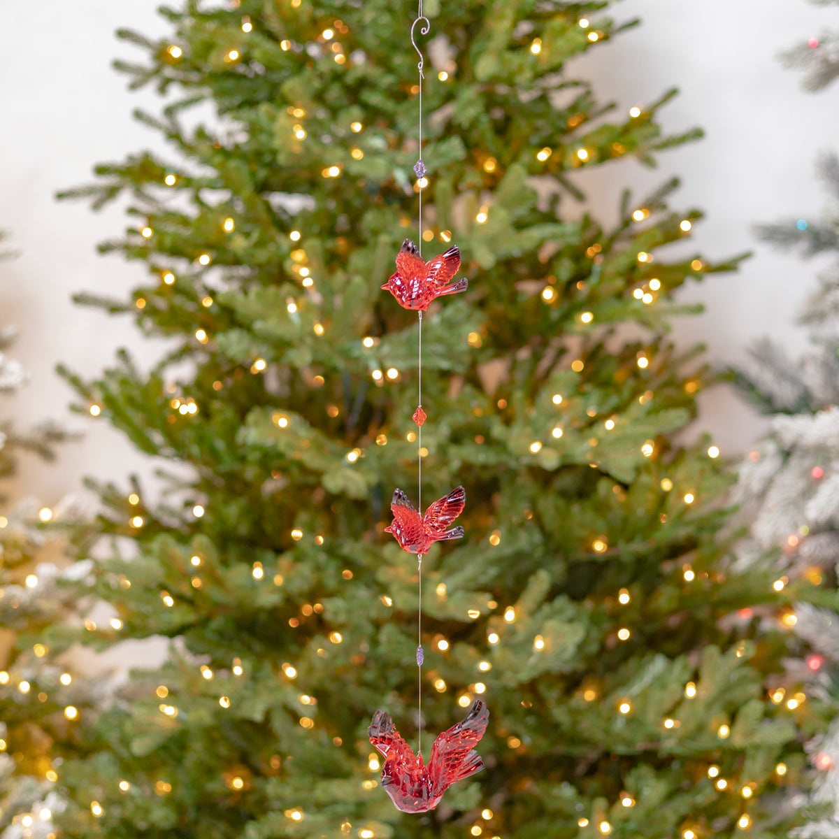 Set of 6 Assorted 23.5" Long Three Piece Acrylic Cardinal Chain Ornament