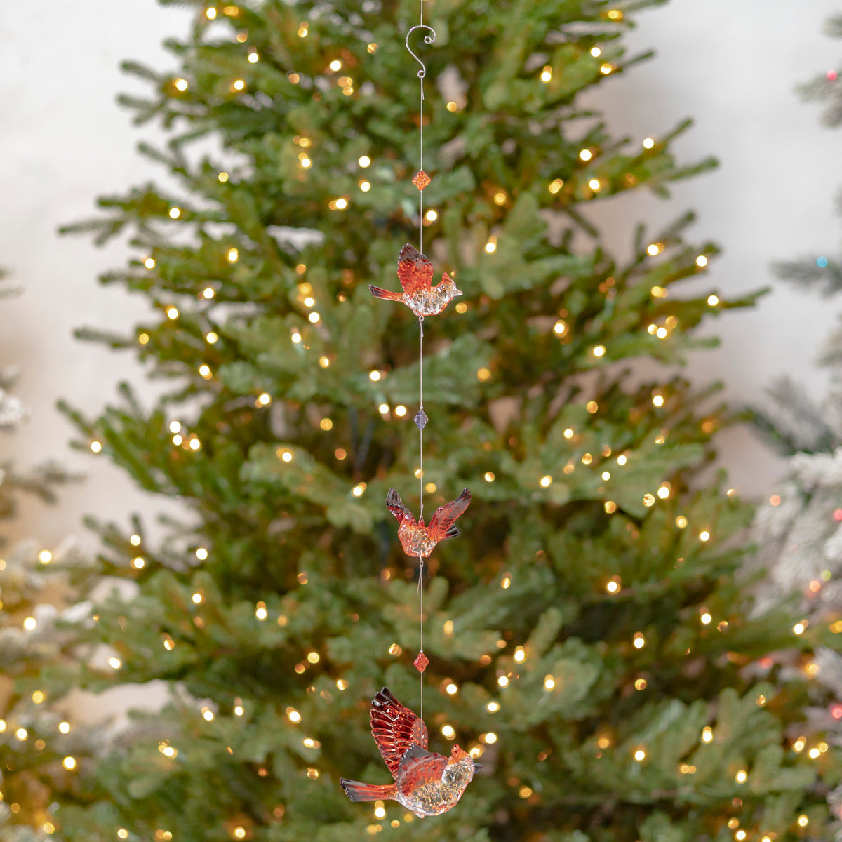 Set of 6 Assorted 23.5" Long Three Piece Acrylic Cardinal Chain Ornament