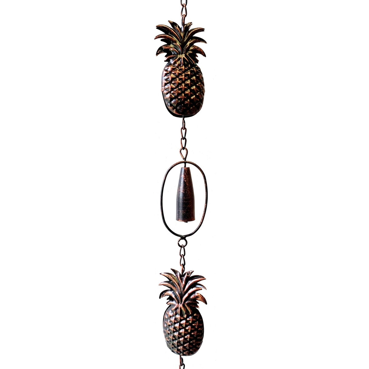 76" Long Iron Rain Chain with Pineapples
