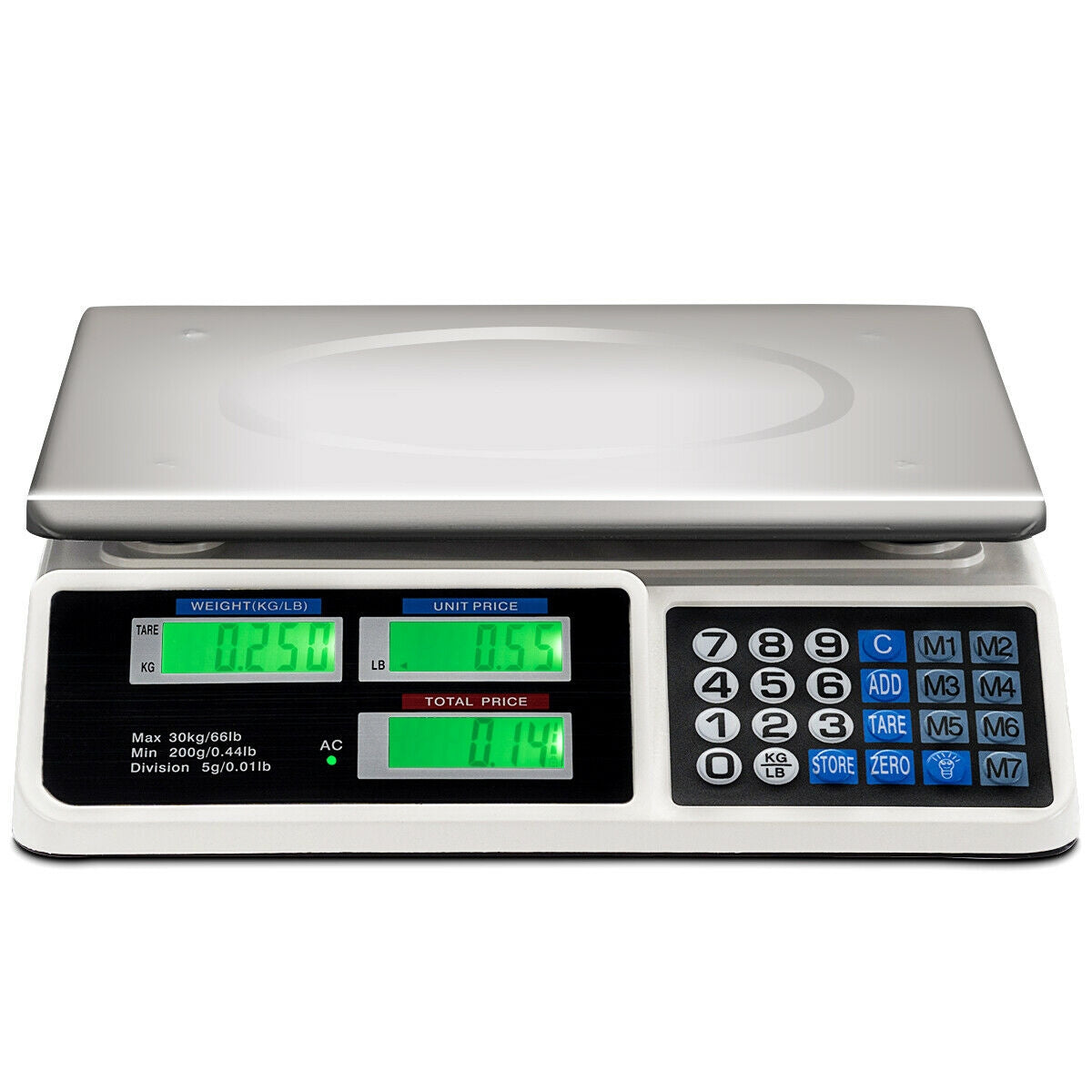 66 Lbs Electronic Price Computing Scale with LCD Screen Display