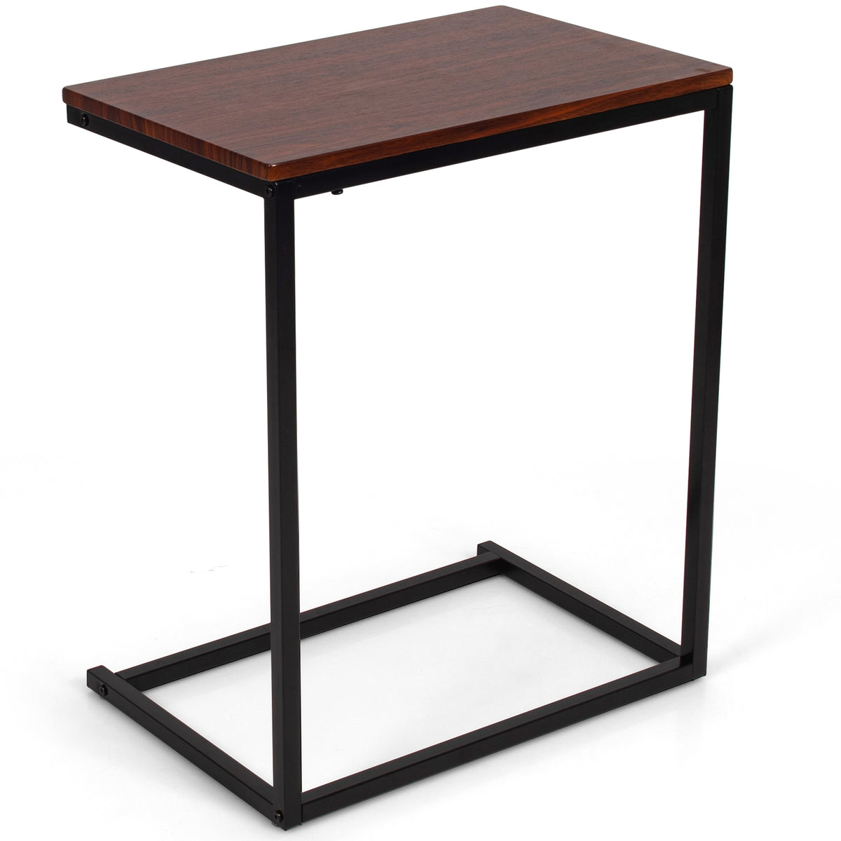 26 Inch Beside Sofa Laptop Holder End Stand Desk, Dark Brown