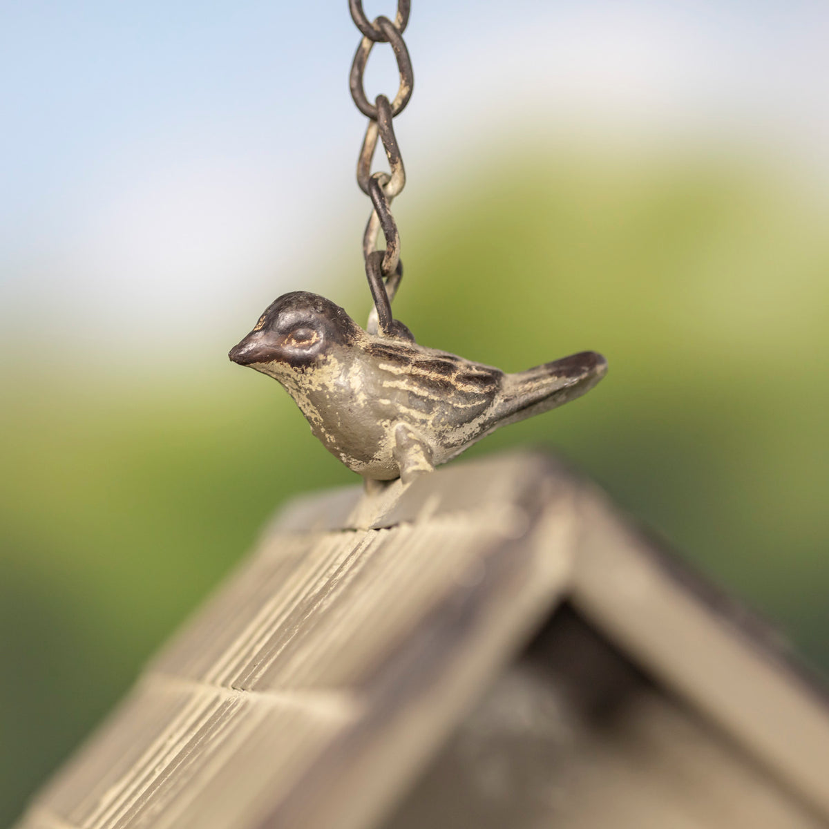 Hanging Galvanized Birdhouse "Farmhouse"