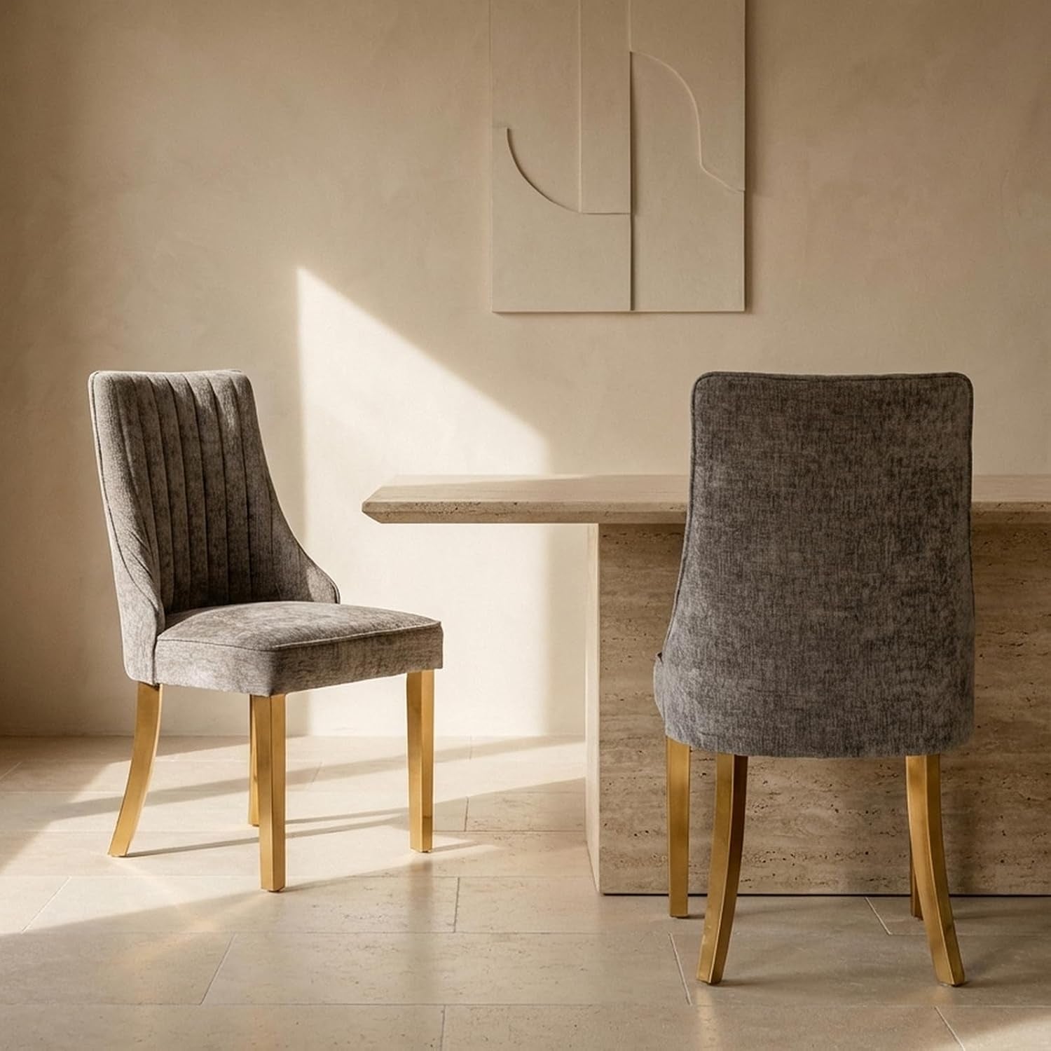 High Back Side Chairs Set of 4, Upholstered Dining Chairs for Kitchen and Dining Room, Mid-Century Modern, gallery view 15