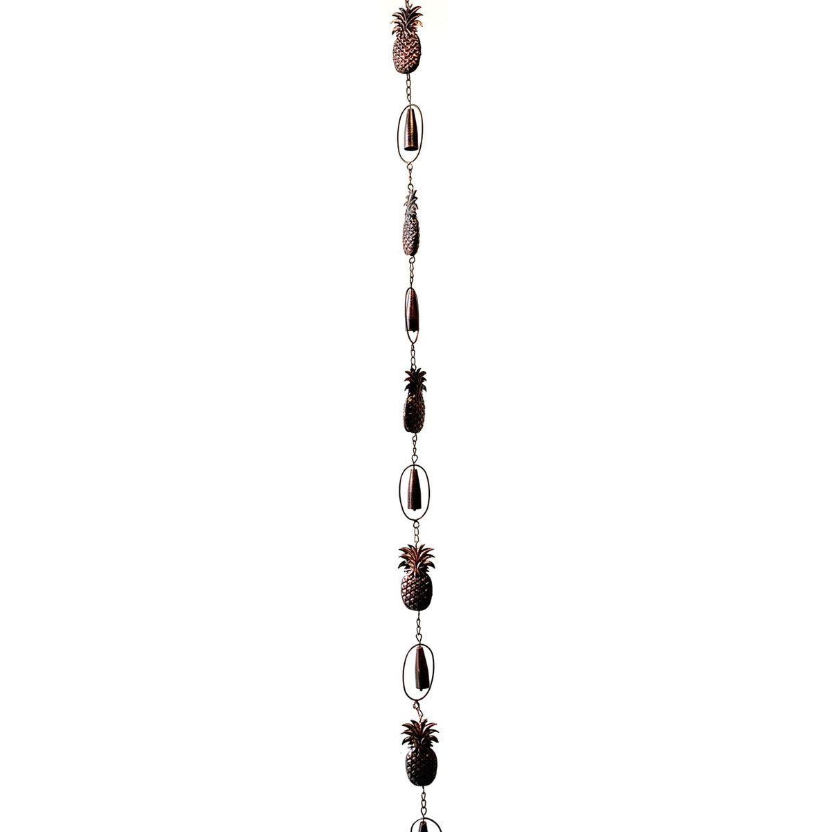 76" Long Iron Rain Chain with Pineapples
