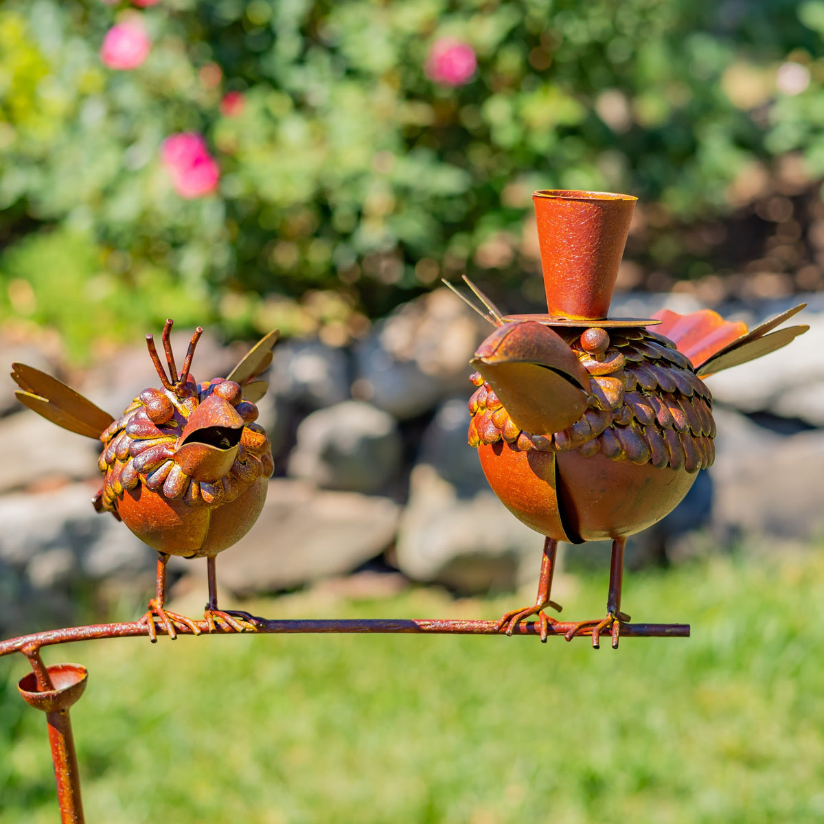 57" Tall Bird Buddies Balance Stake "Elon & Jeff"