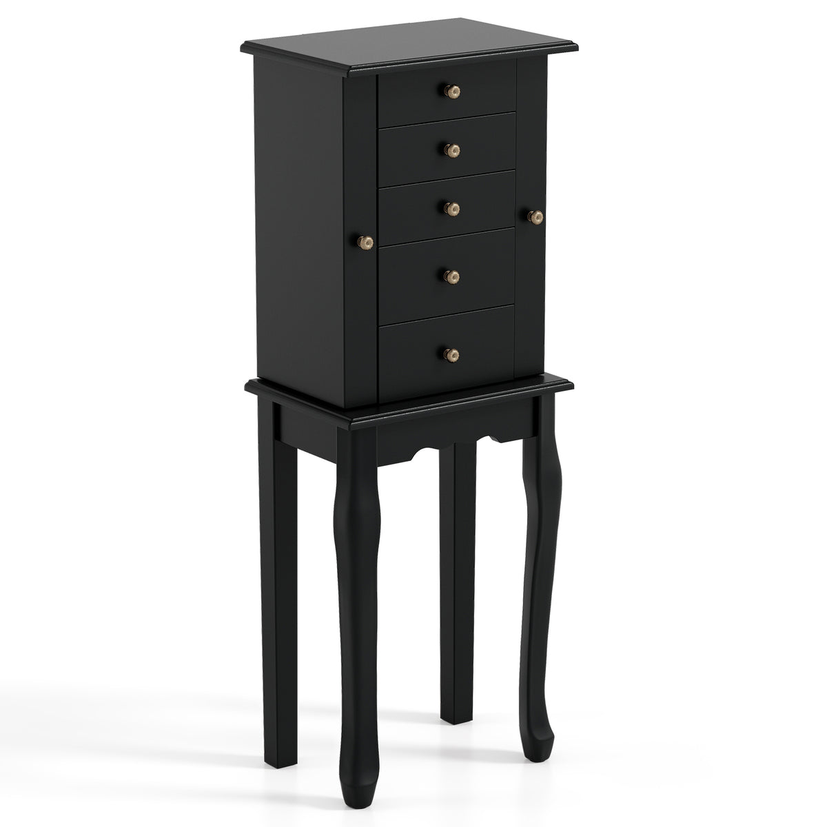 2 Colors Armoire Storage Standing Jewelry Cabinet with Mirror