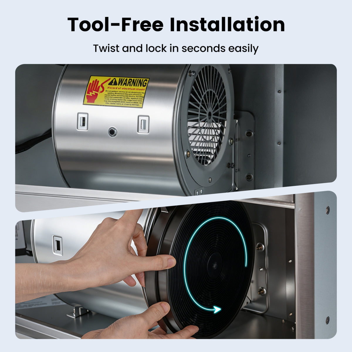 Activated Carbon Filter for Ductless Range Hood with Triple Layers Twist, Lock Installation