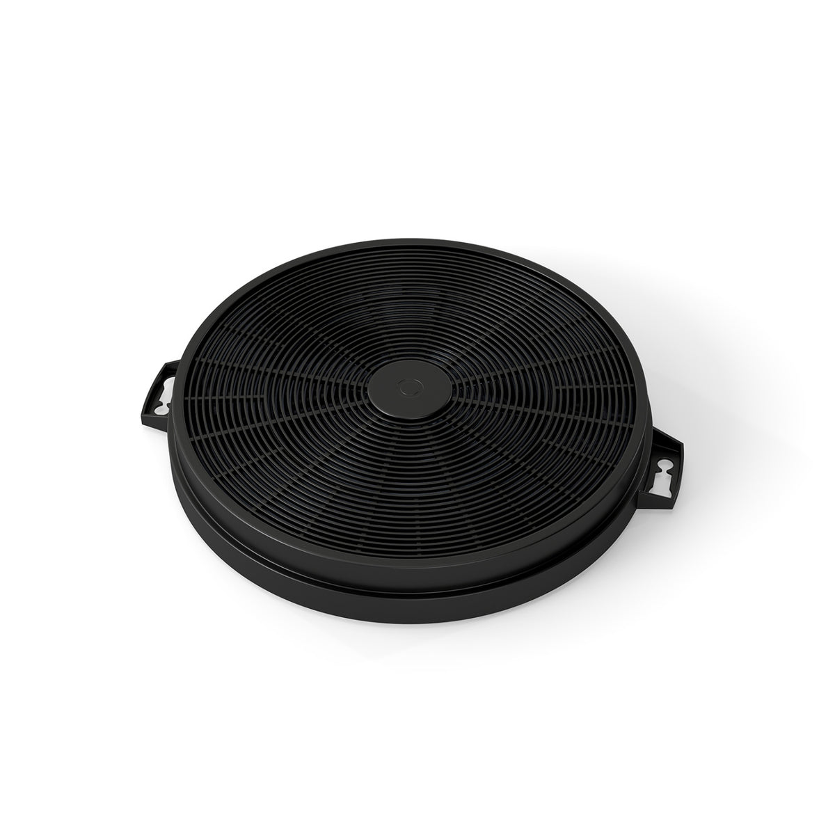 A single black circular filter is shown against a plain white background.