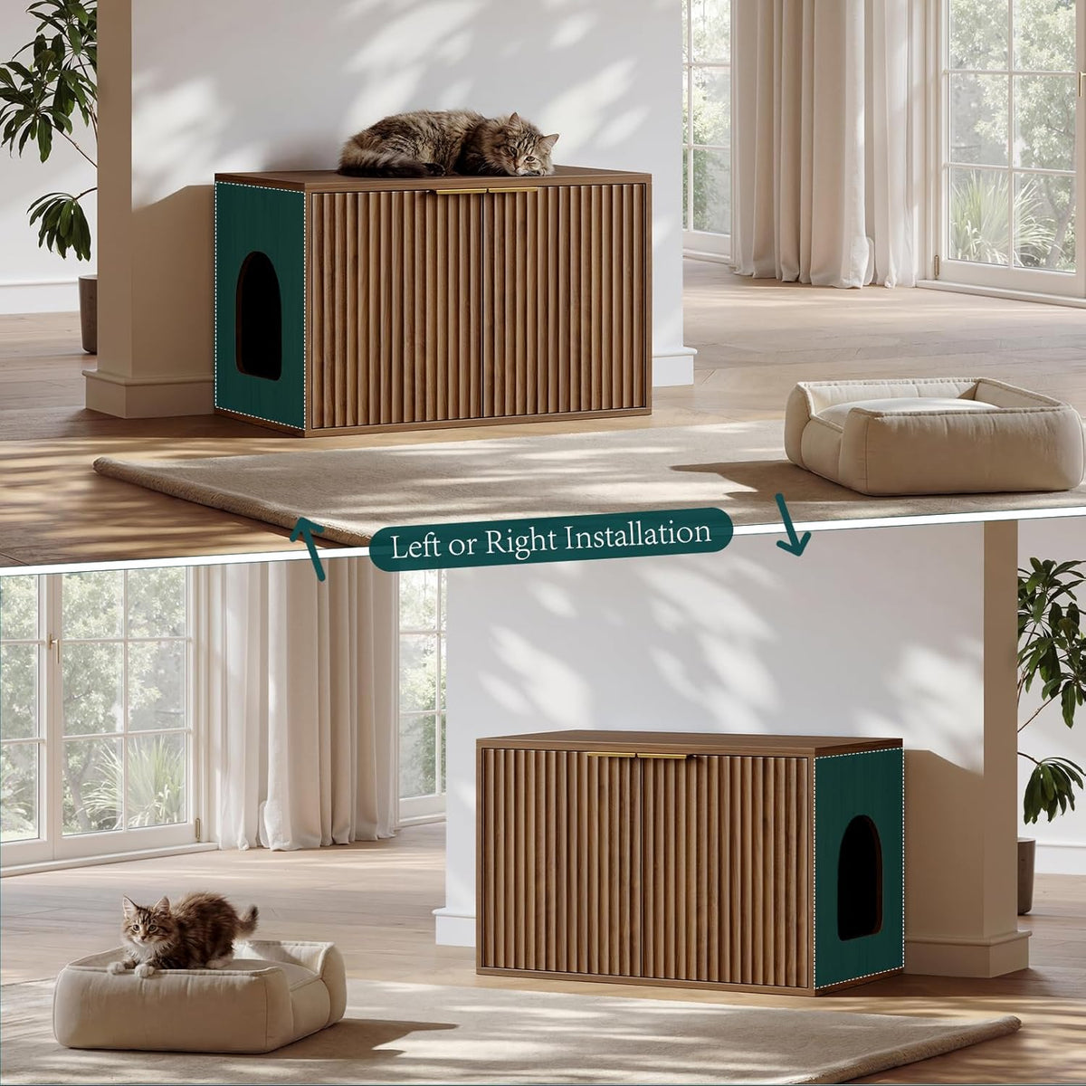 Evermagin 31.5" Cat Litter Box Enclosure Furniture