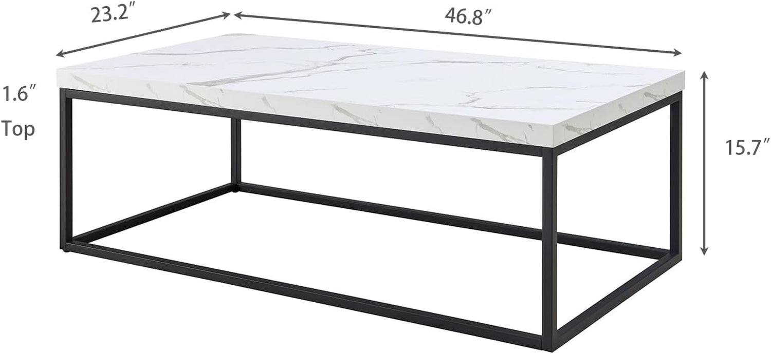 Rectangular coffee table dimension diagram showing top thickness and length measurements