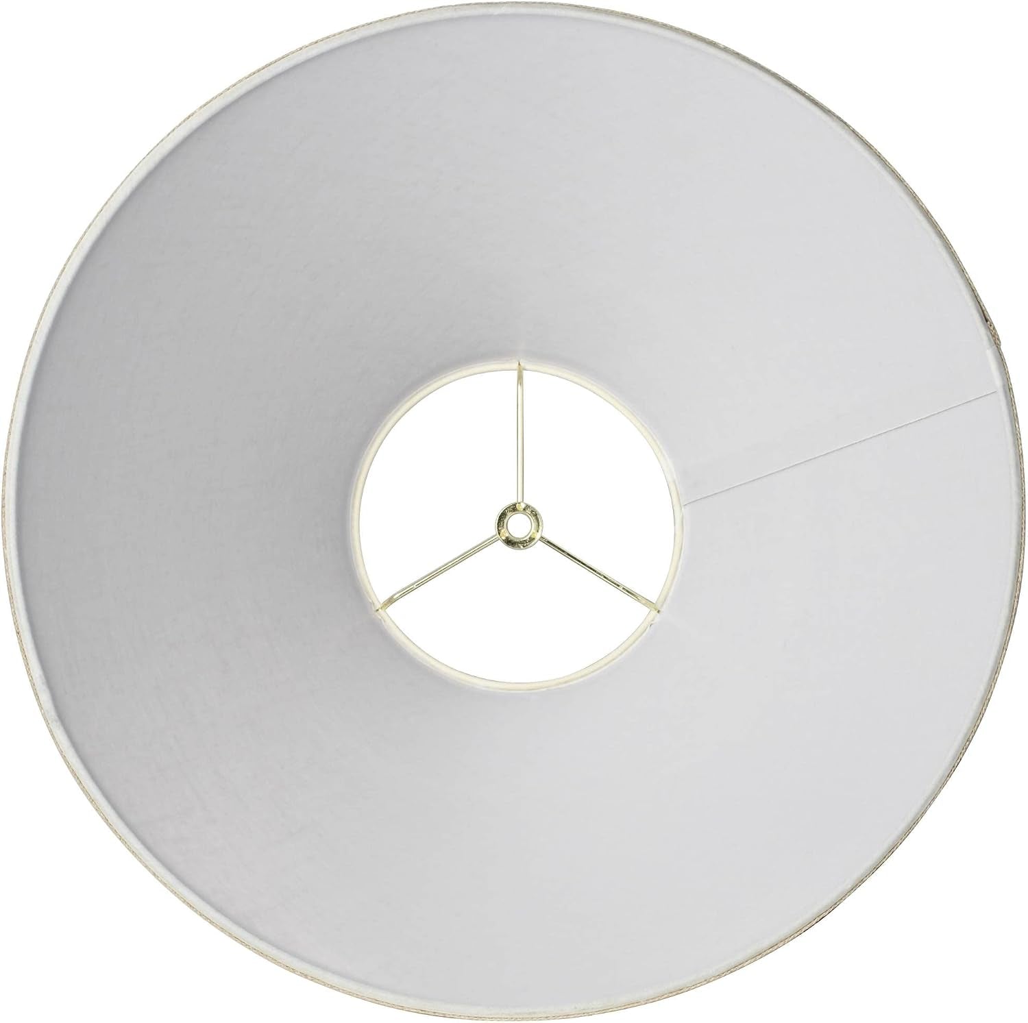 Interior top view showing polished brass spider fitting and unlined white inner surface
