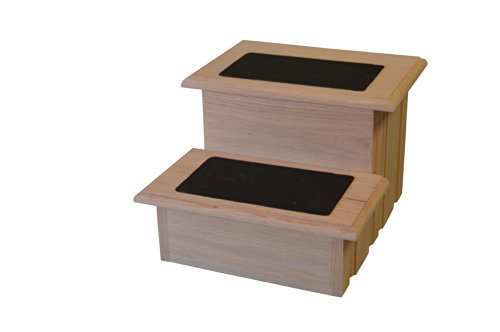 Unfinished Solid Oak Step Stool With Solid Tread with Non Slip Surface Included 11 ½" Tall