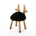 Stoolimals Collection, Faux Fur Gazelle Stool, Black