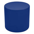 Shapes Structured Vinyl Soft Seating with Durable Frame- Round Cylinder Stool 18"H- Blue