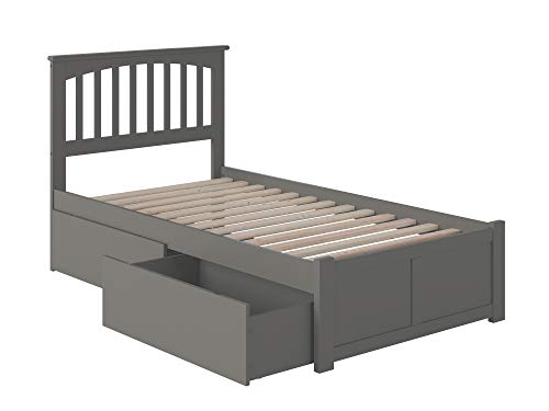Atlantic Furniture Mission Bed, Twin, Grey