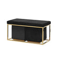 Sagebrook Home 13475-02 Metal/Fabric Bench, 39" x 18" x 19.75", Black/Gold