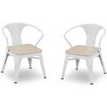 Delta Children Bistro 2-Piece Chair Set, White with Driftwood
