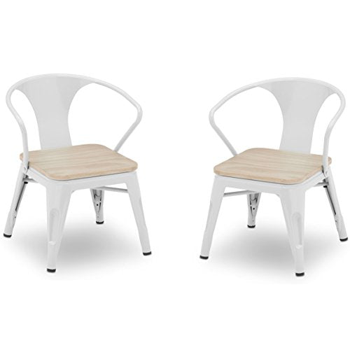 Delta Children Bistro 2-Piece Chair Set, White with Driftwood