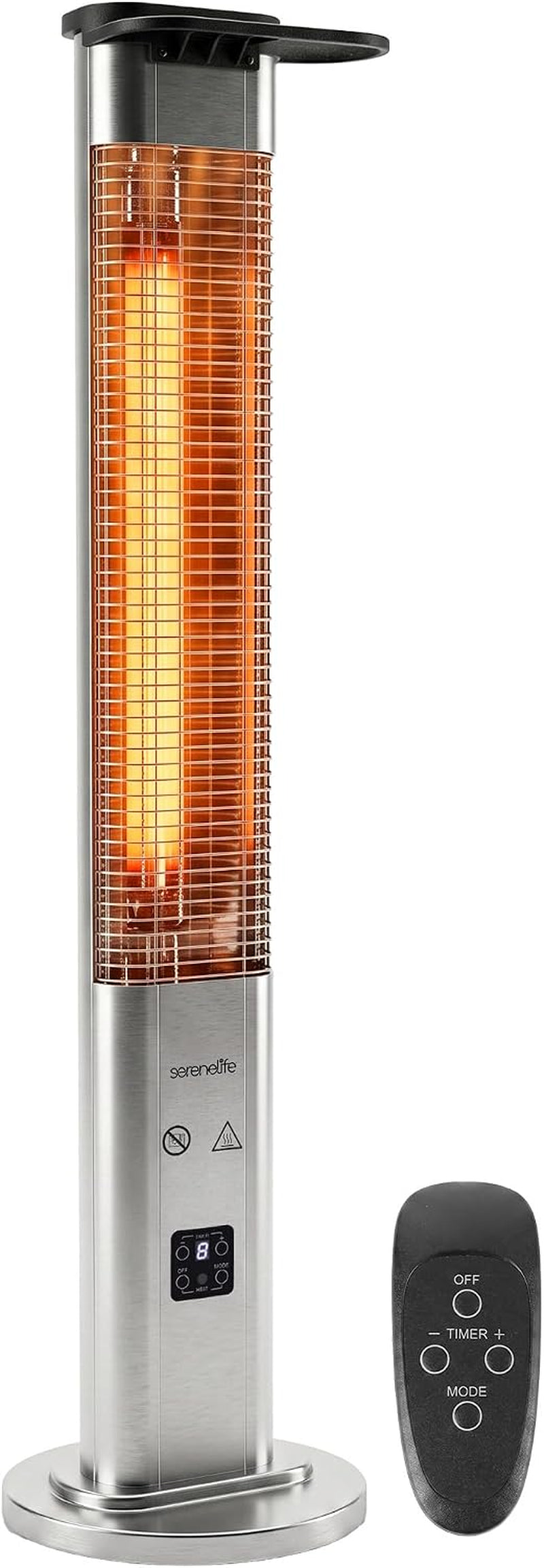 SereneLife Outdoor Electric Patio Heater - 1500W High-Efficiency Infrared Heating, Remote Control Standing, gallery view 9