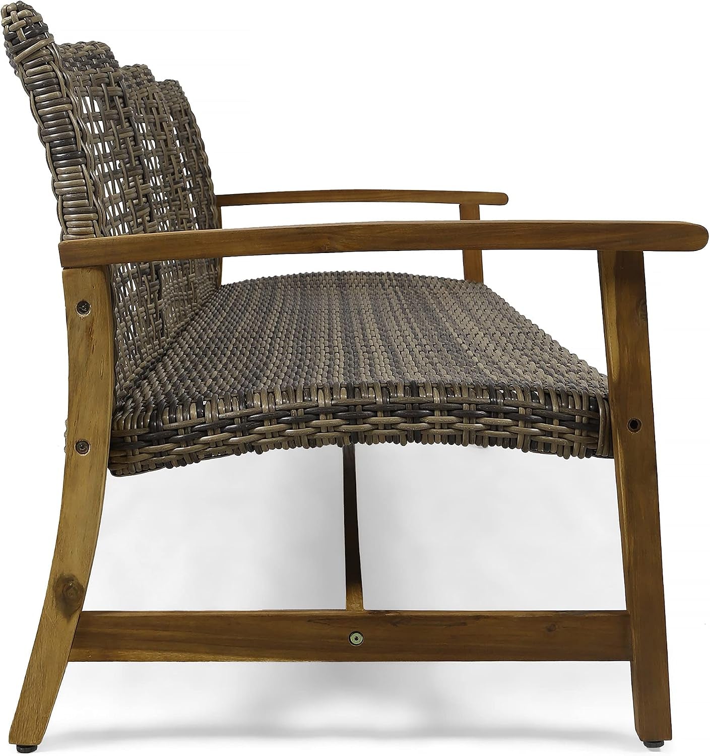 Wicker Sofa, Acacia Frame, 75.50"W x 31.00"D