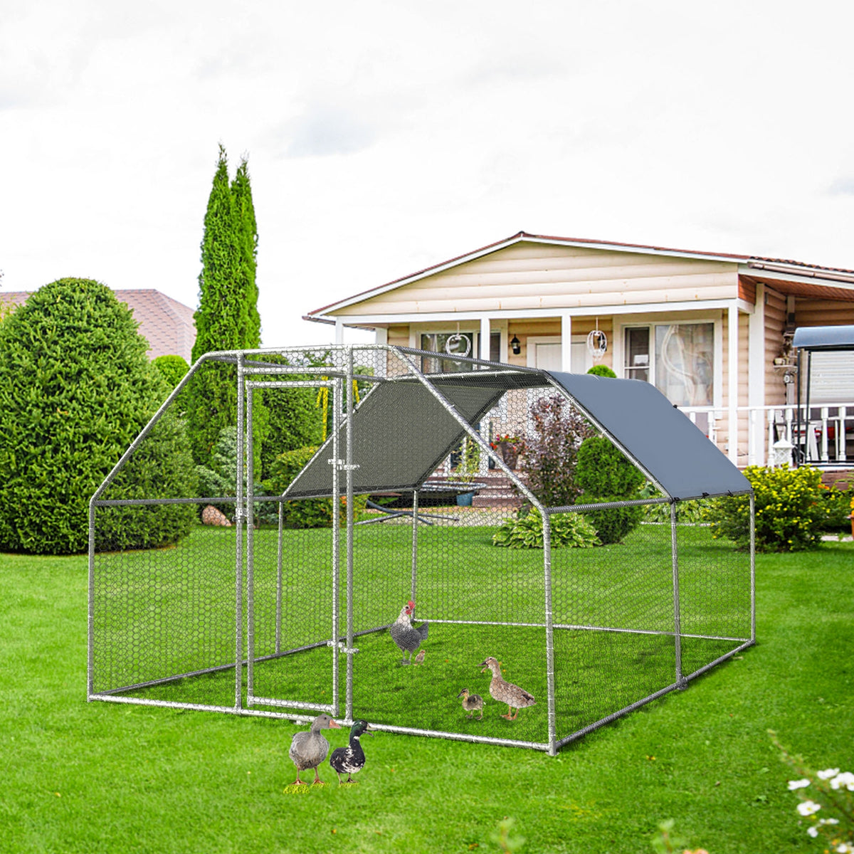 9.5 x 12.5 Feet Large Walk in Chicken Coop Run House