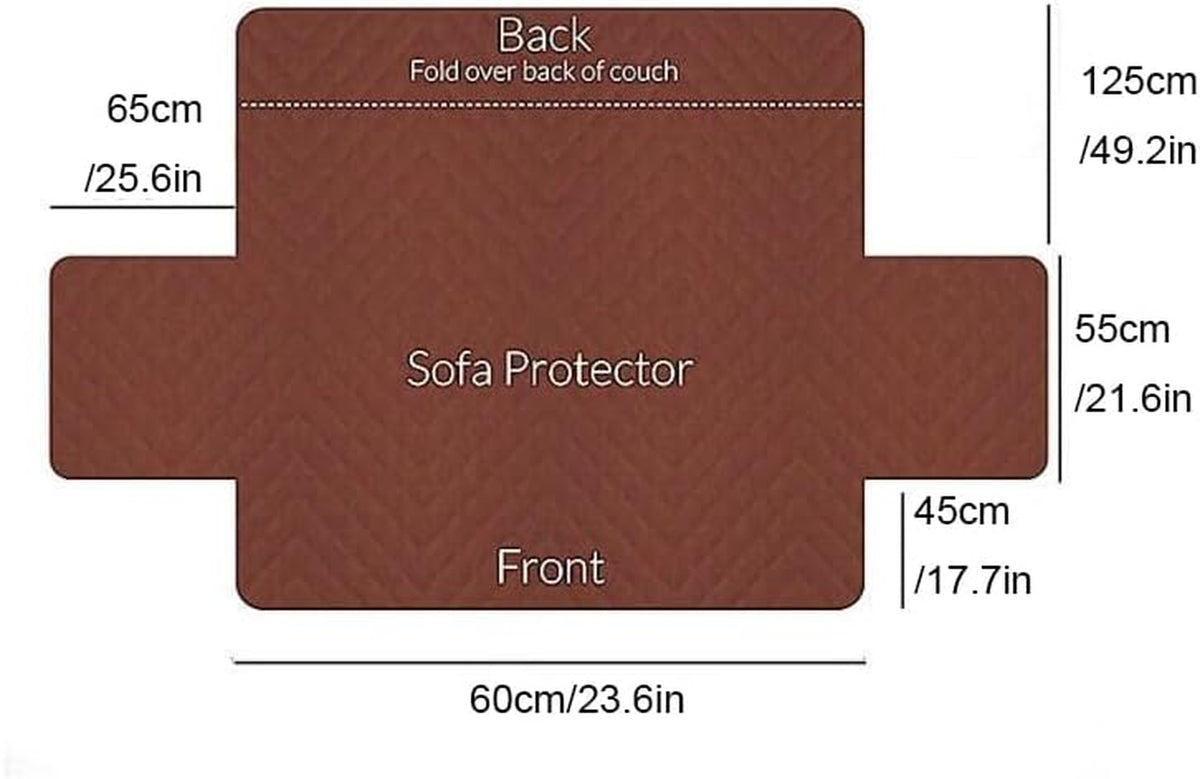 Diagram showing slipcover layout with labeled front, back and 23.6 in (60 cm) seat width measurement
