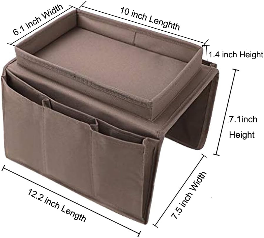 Three-quarter view of the organizer showing compartments and measurement lines
