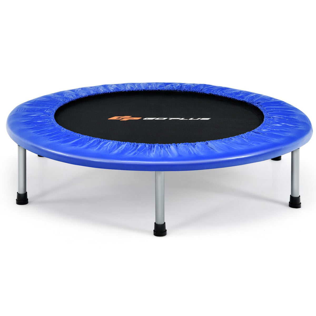 40" Foldable Fitness Trampoline with Safety Pad for Adults and Kids, Blue