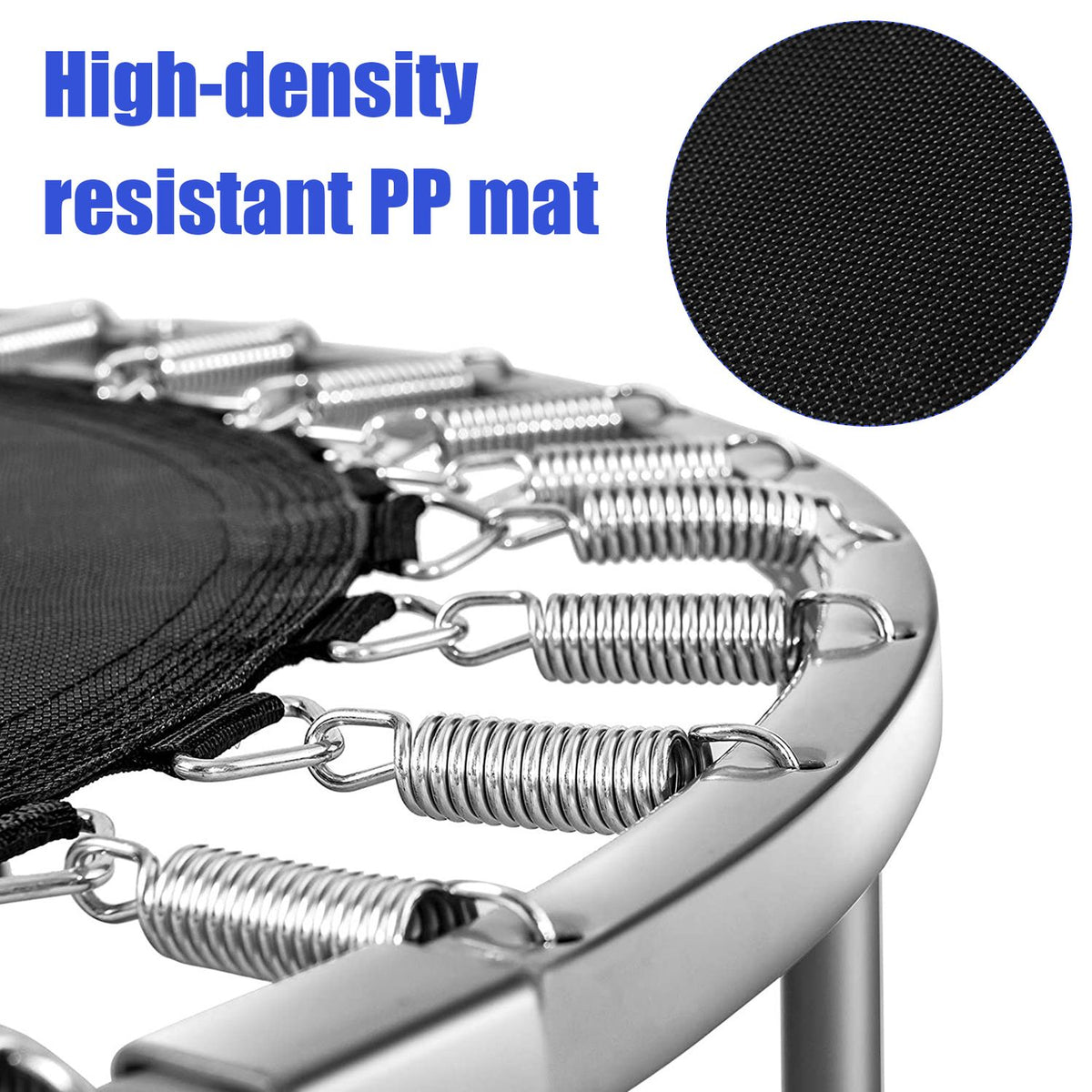 40" Foldable Fitness Trampoline with Safety Pad for Adults and Kids, Blue