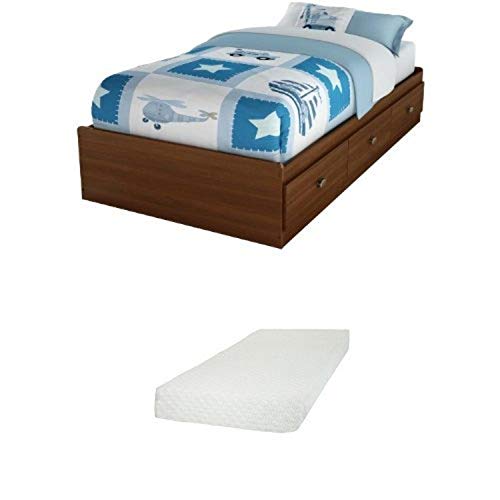 South Shore Willow Twin Mates Bed (39'') with 3 Drawers, Sumptuous Cherry, and Somea Twin Mattress included