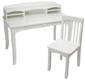 KidKraft Avalon Wooden Children's Desk with Hutch, Chair & Storage - White