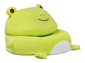 ioHOMES Kiddy Contemporary Microfiber Upholstered Creature Foldable Frog Lounge Chair with Doubles As Booster Seat, Green