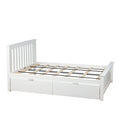 Max & Lily Solid Wood Full-Size Bed with Under Bed Storage Drawers, White