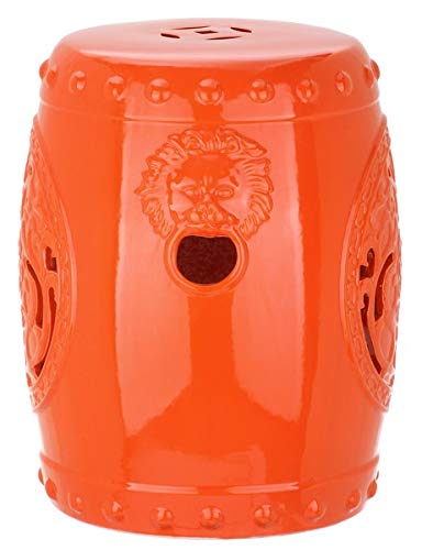 Safavieh Castle Gardens Collection Dragon Coin Antique White Glazed Ceramic Garden Stool