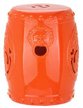 Safavieh Castle Gardens Collection Dragon Coin Antique White Glazed Ceramic Garden Stool