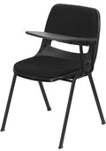 Flash Furniture Black Padded Ergonomic Shell Chair with Left Handed Flip-Up Tablet Arm