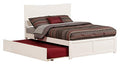 Atlantic Furniture Metro Platform Bed with Flat Panel Footboard and Twin Size Urban Trundle, Full, White