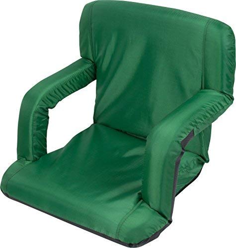 Portable Multiuse Adjustable Recliner Stadium Seat by Trademark Innovations (Green)