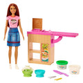Barbie Noodle Bar Playset with Brunette Doll, Workstation, Accessories